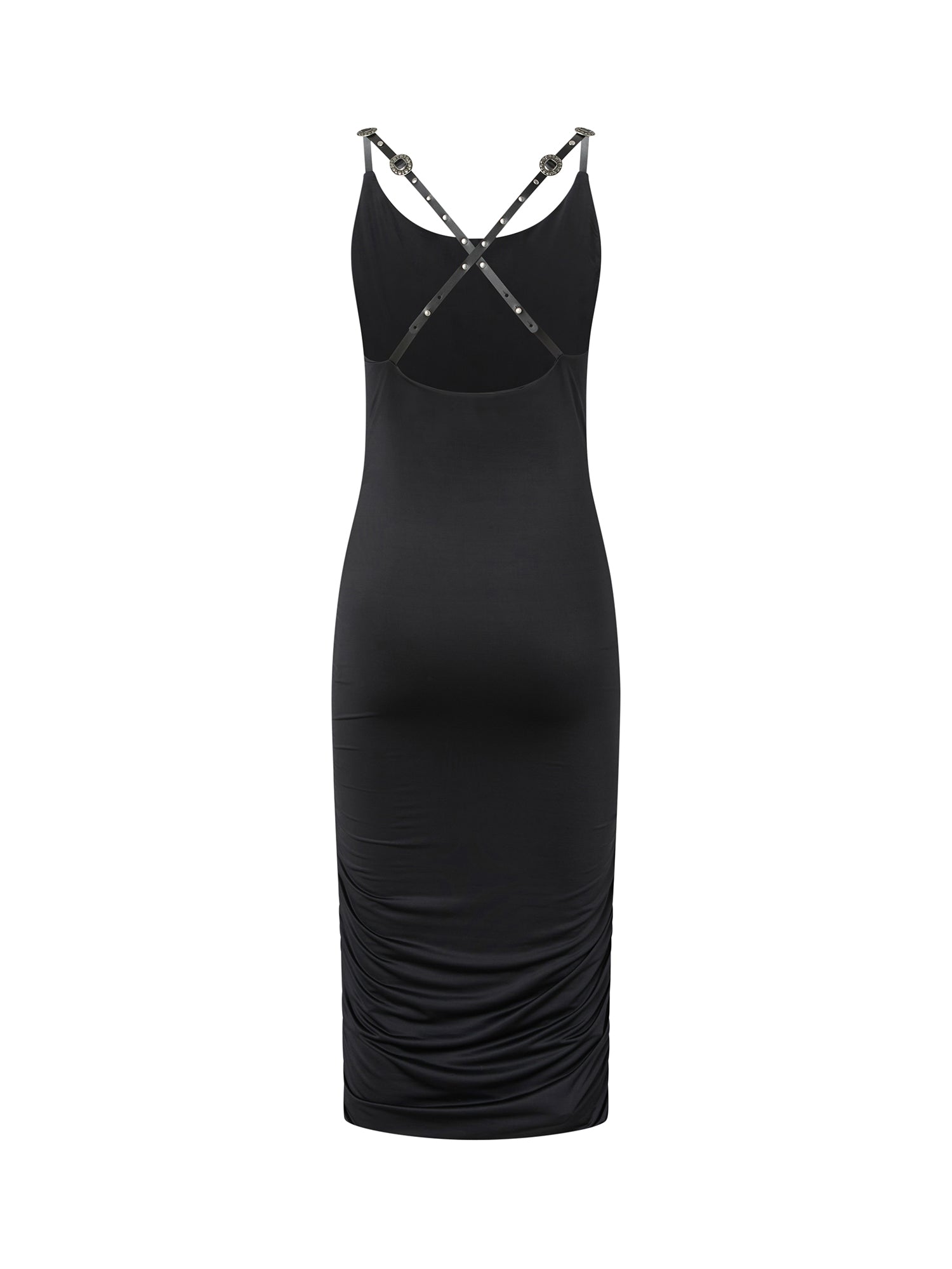 Abito midi a tubino con spalline incrociate 106953 A3C1Z99 PINKO 