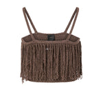 Crop top in maglia con frange 106961 A3CII69 PINKO 