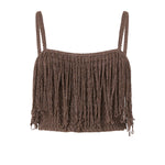 Crop top in maglia con frange 106961 A3CII69 PINKO 