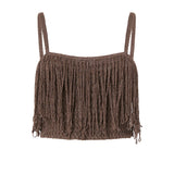 Crop top in maglia con frange 106961 A3CII69 PINKO 