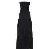Abito lungo con top a costine e gonna a balze 107015 A3D1Z99 PINKO 