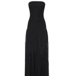 Abito lungo con top a costine e gonna a balze 107015 A3D1Z99 PINKO 