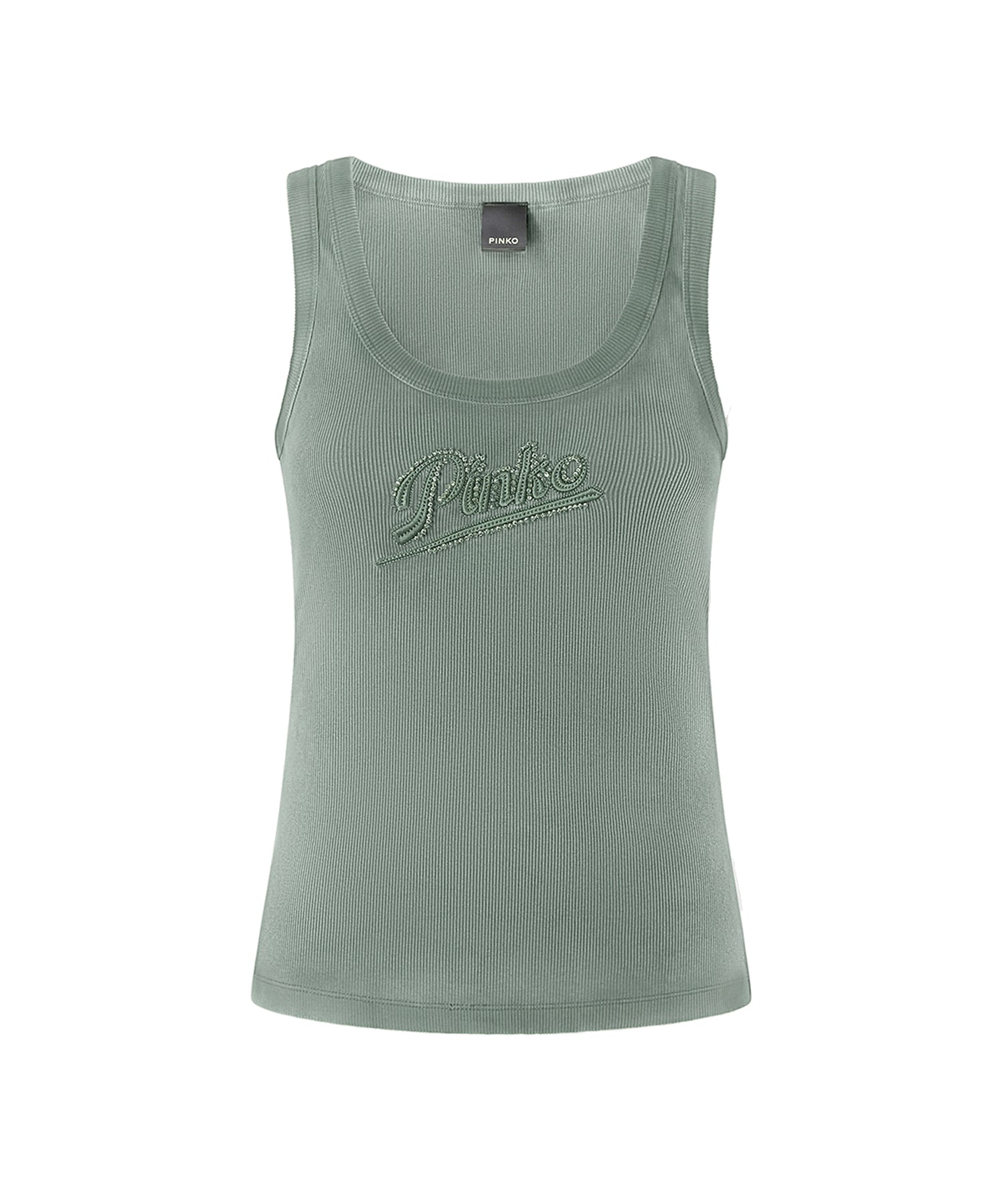 Tank top con ricamo e strass 107299 A3H7X56 PINKO 