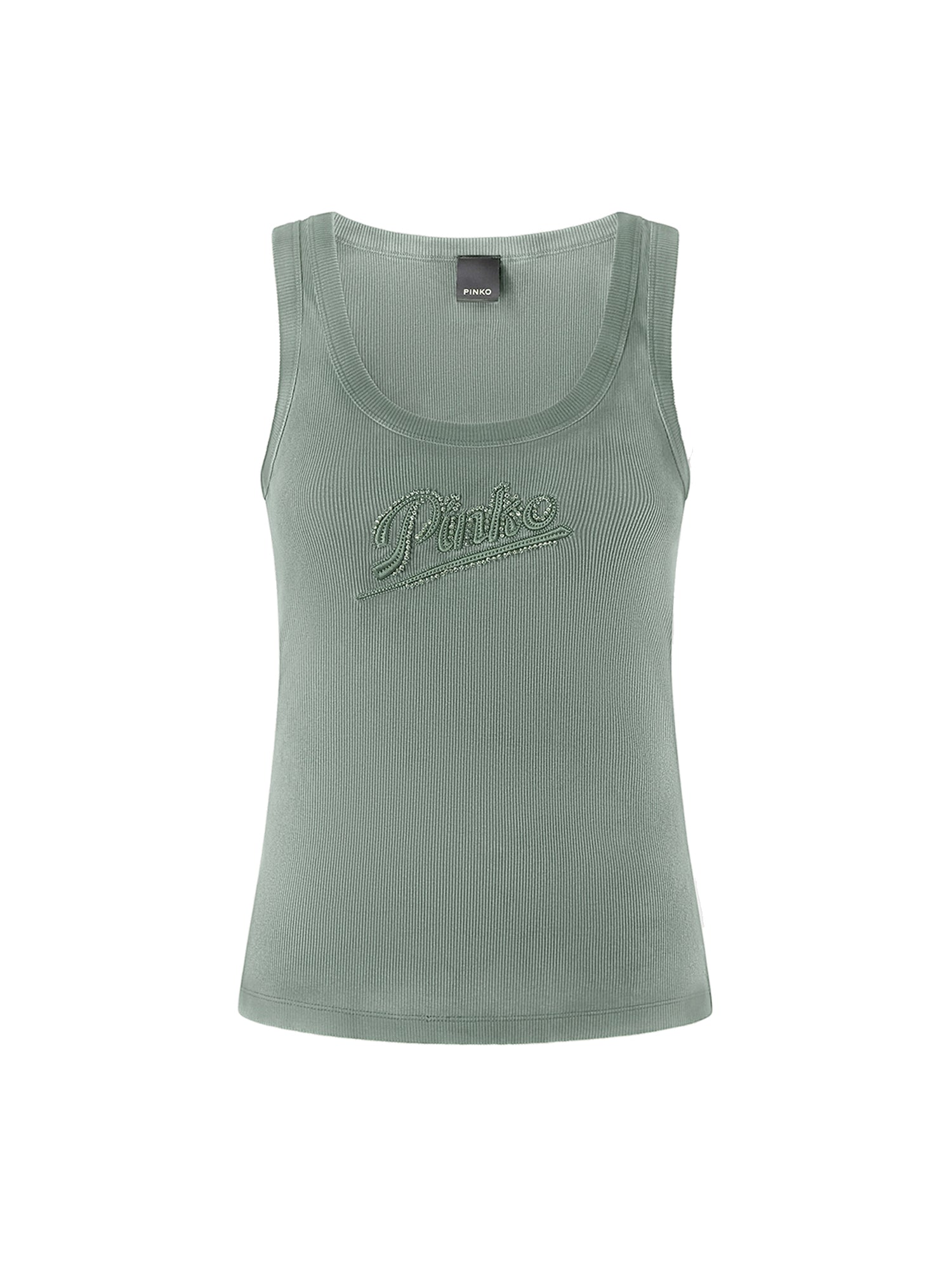 Tank top con ricamo e strass 107299 A3H7X56 PINKO 