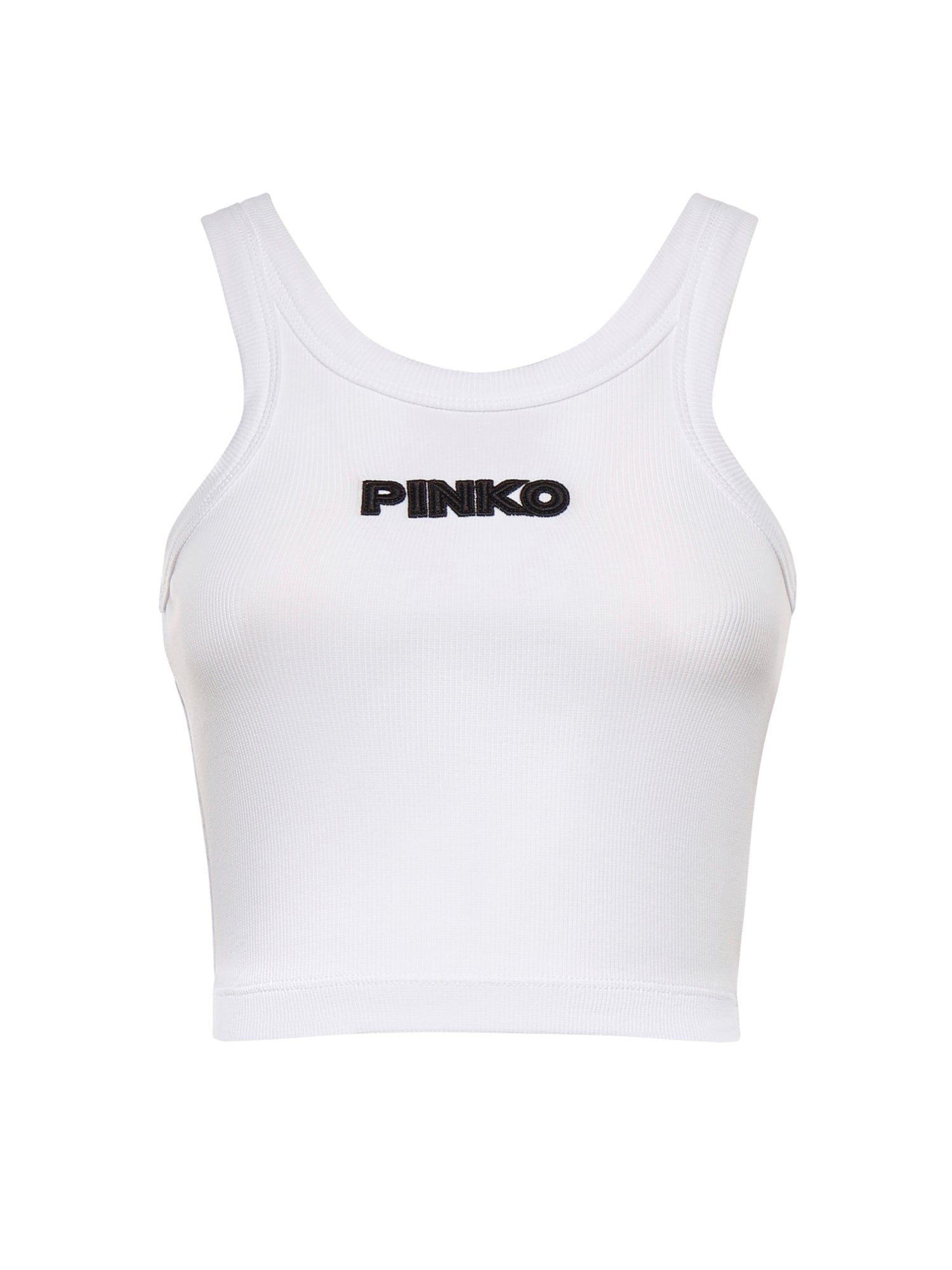 Canotta cropped con logo 107301 A3H6Z14 PINKO 
