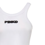 Canotta cropped con logo 107301 A3H6Z14 PINKO 
