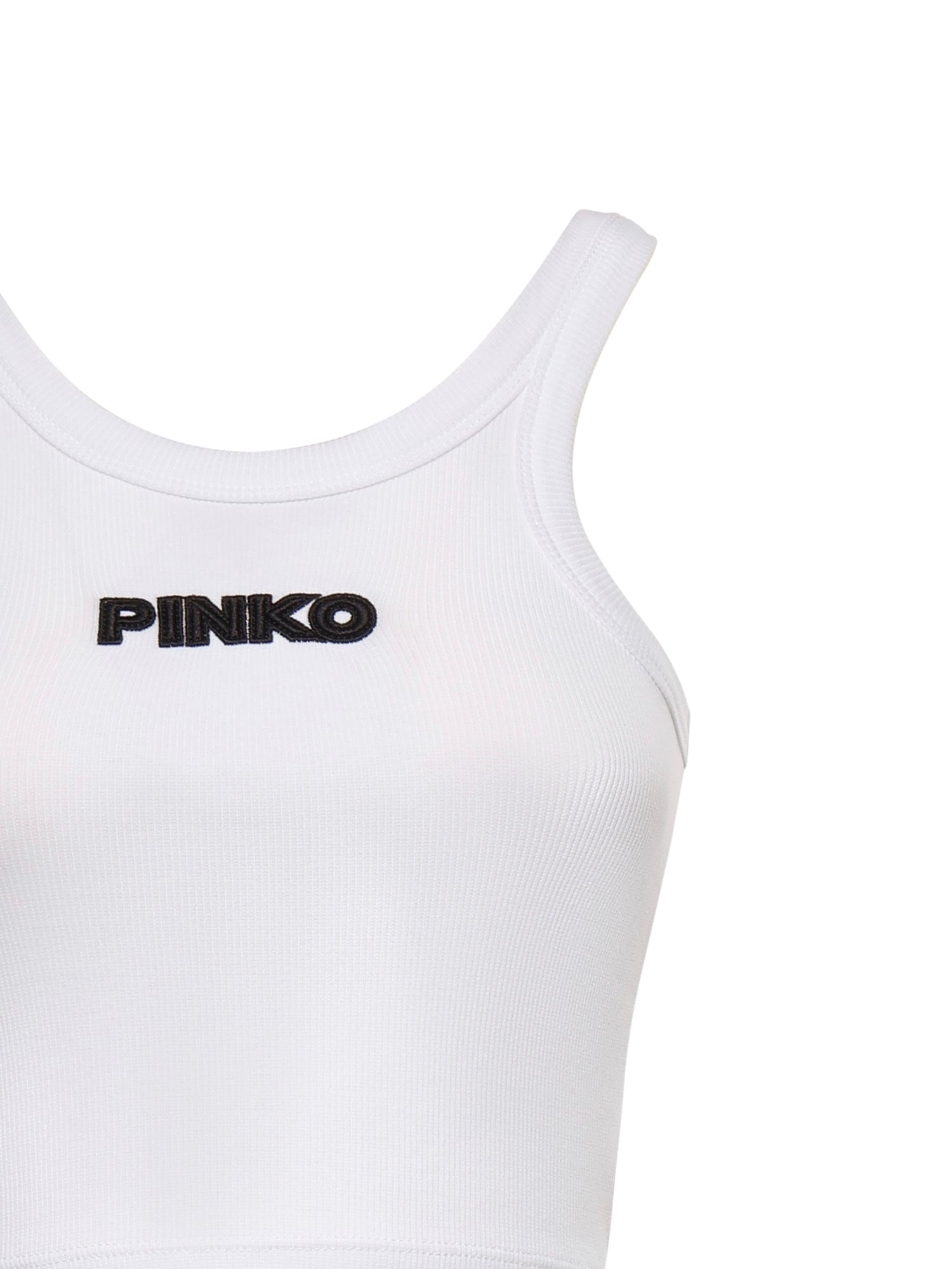 Canotta cropped con logo 107301 A3H6Z14 PINKO 