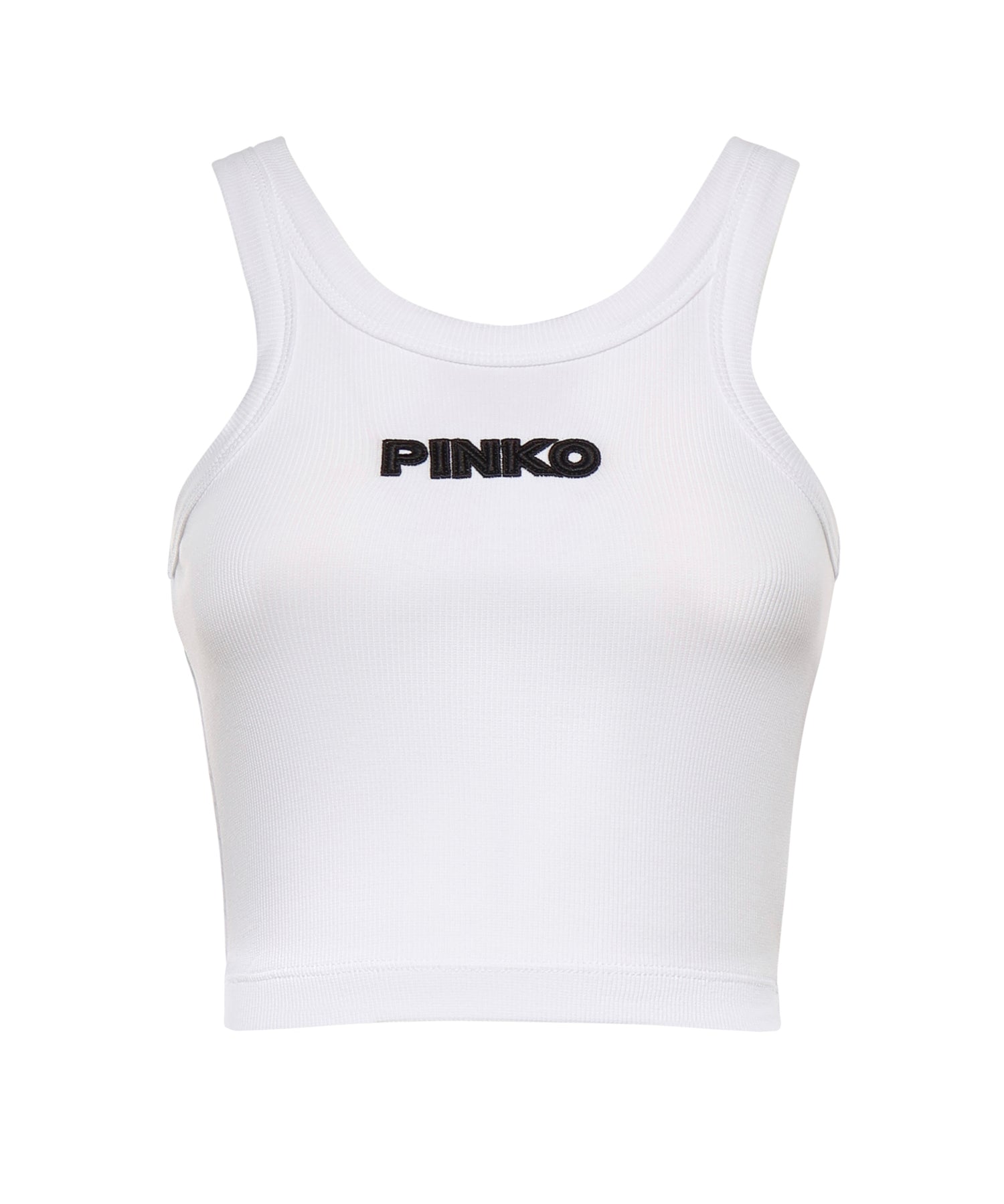 Canotta cropped con logo 107301 A3H6Z14 PINKO 