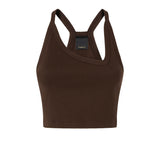 Canotta cropped con scollo asimmetrico 107304 A3IKL78 PINKO 