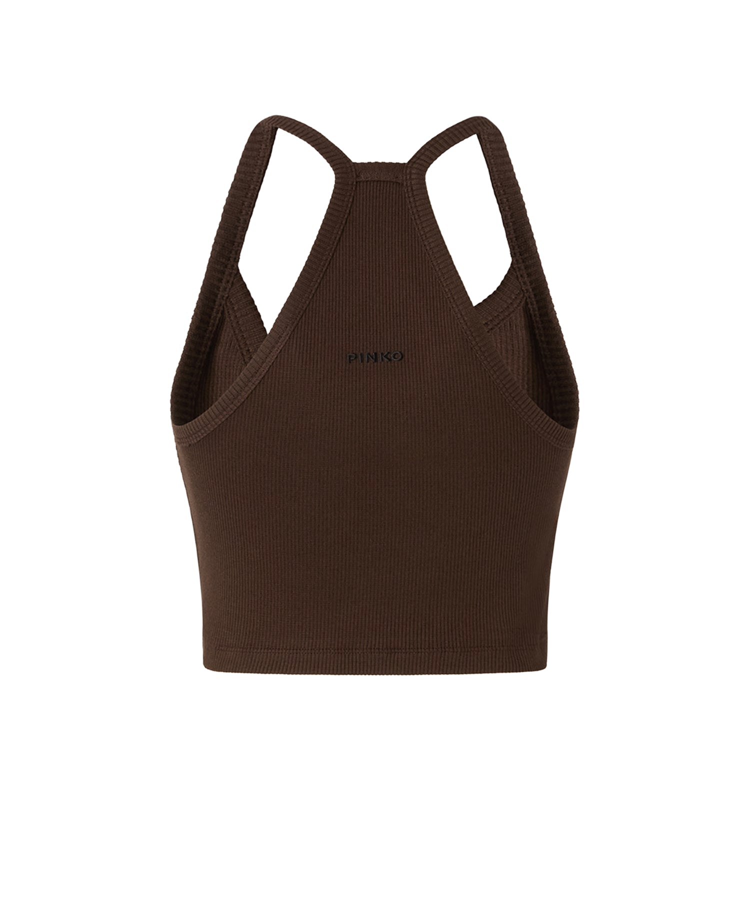 Canotta cropped con scollo asimmetrico 107304 A3IKL78 PINKO 