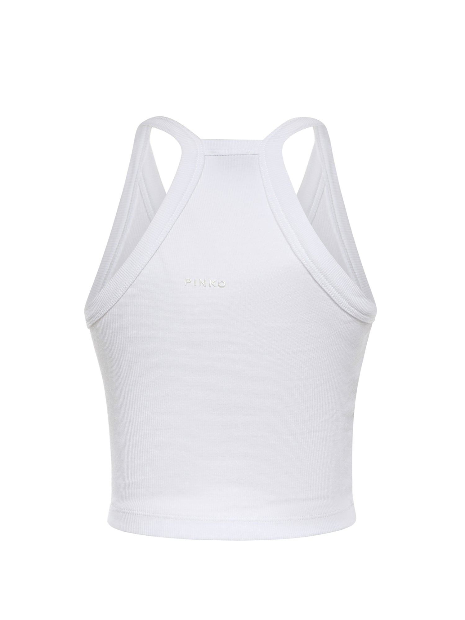 Canotta cropped con scollo asimmetrico 107304 A3IKZ14 PINKO 