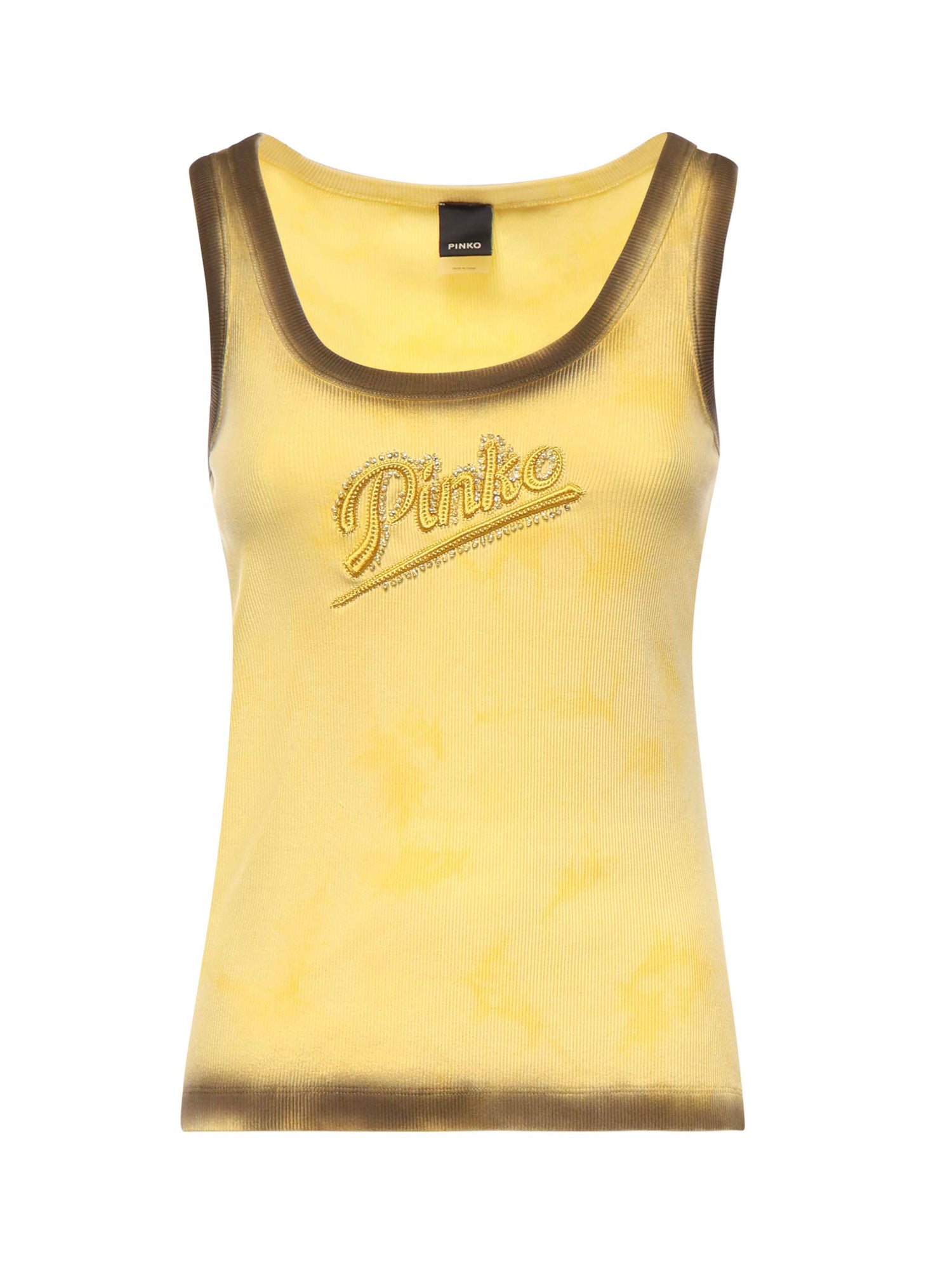 Tank top effetto spray con ricamo 107306 A3H5H47 PINKO 