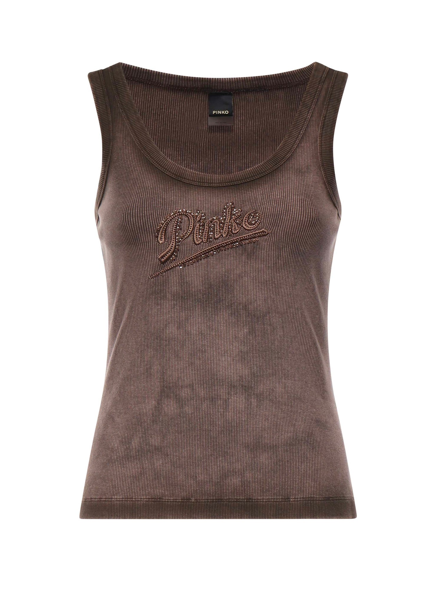 Tank top effetto spray con ricamo 107306 A3H5L72 PINKO 