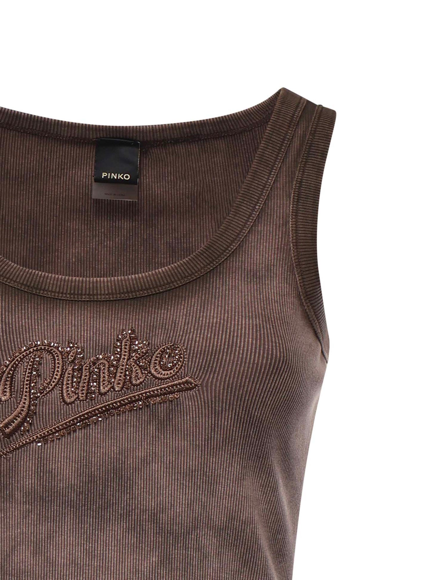 Tank top effetto spray con ricamo 107306 A3H5L72 PINKO 