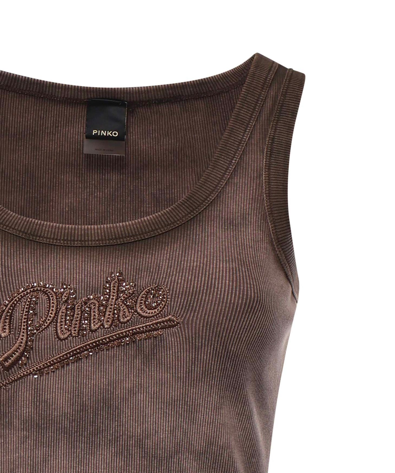 Tank top effetto spray con ricamo 107306 A3H5L72 PINKO 