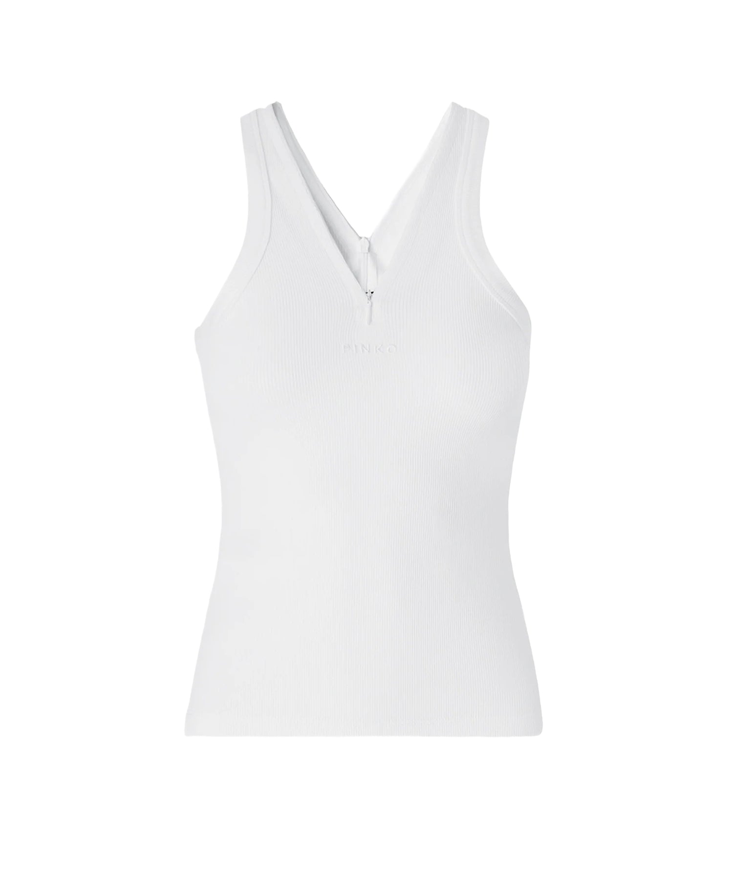 Canotta a costine con logo 107310 A3GGZ14 PINKO 