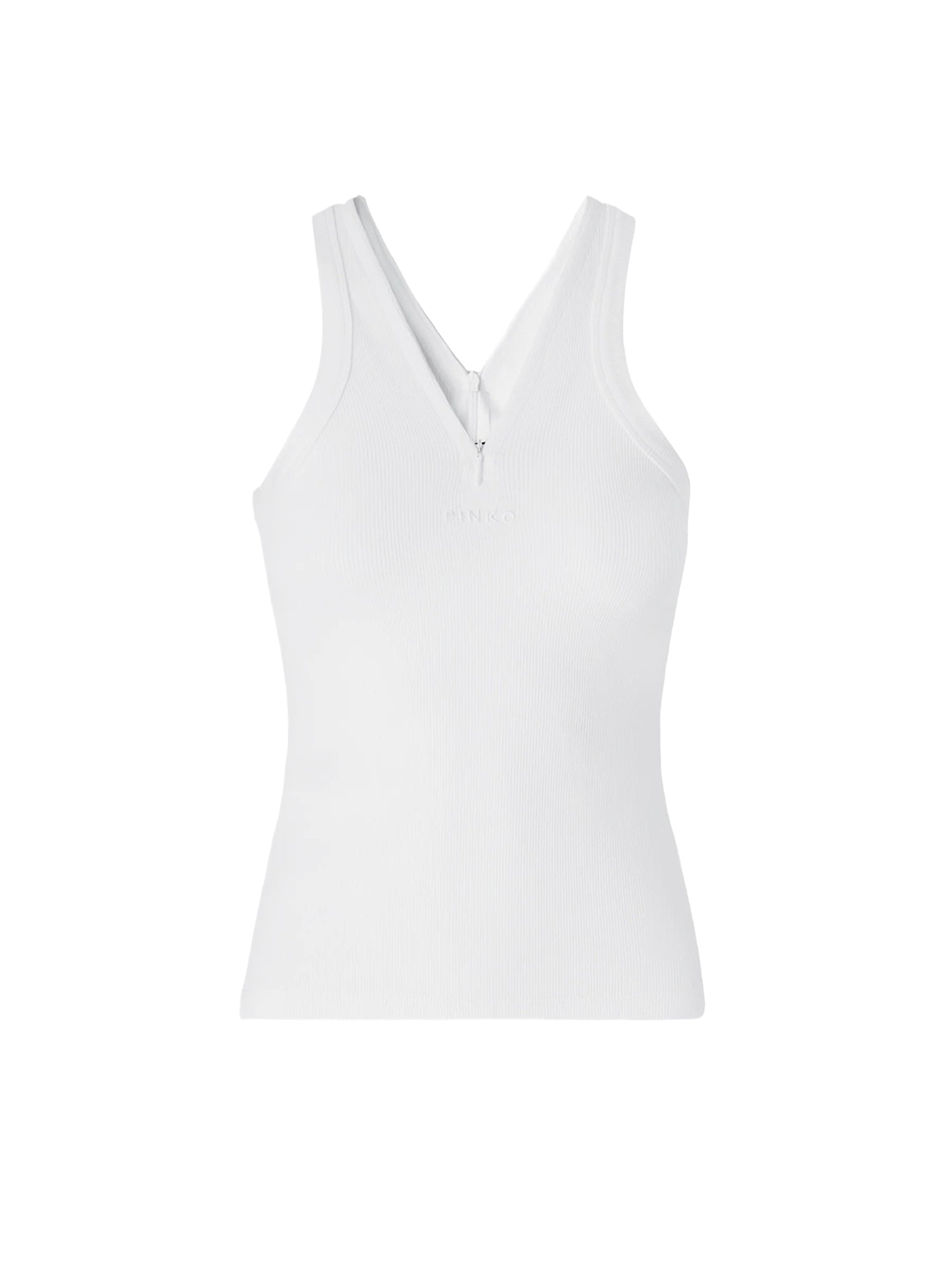 Canotta a costine con logo 107310 A3GGZ14 PINKO 