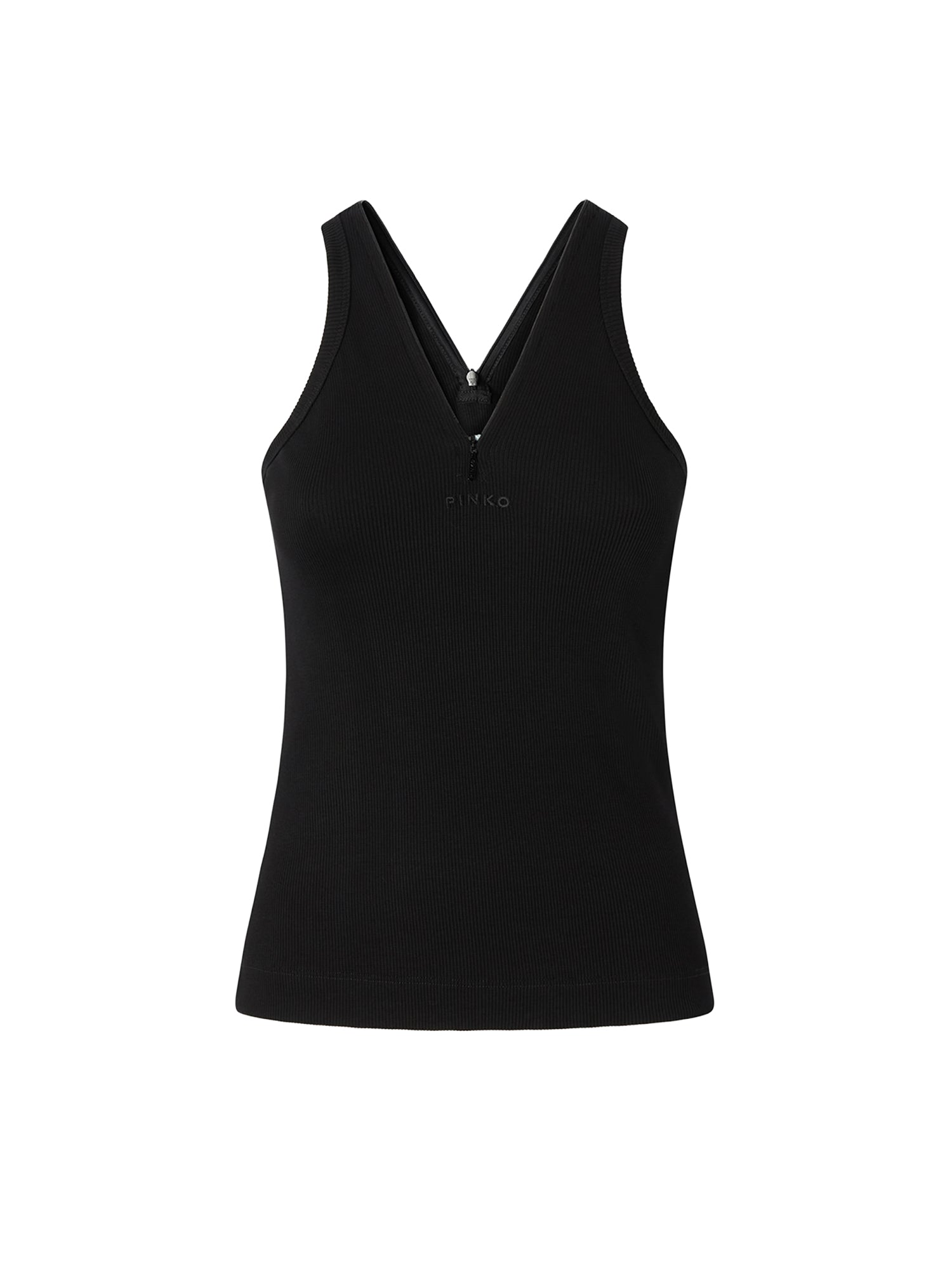 Canotta a costine con logo 107310 A3GGZ99 PINKO 