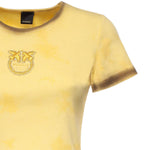 T-shirt cropped a coste con logo 107311 A3H5H47 PINKO 