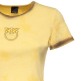 T-shirt cropped a coste con logo 107311 A3H5H47 PINKO 