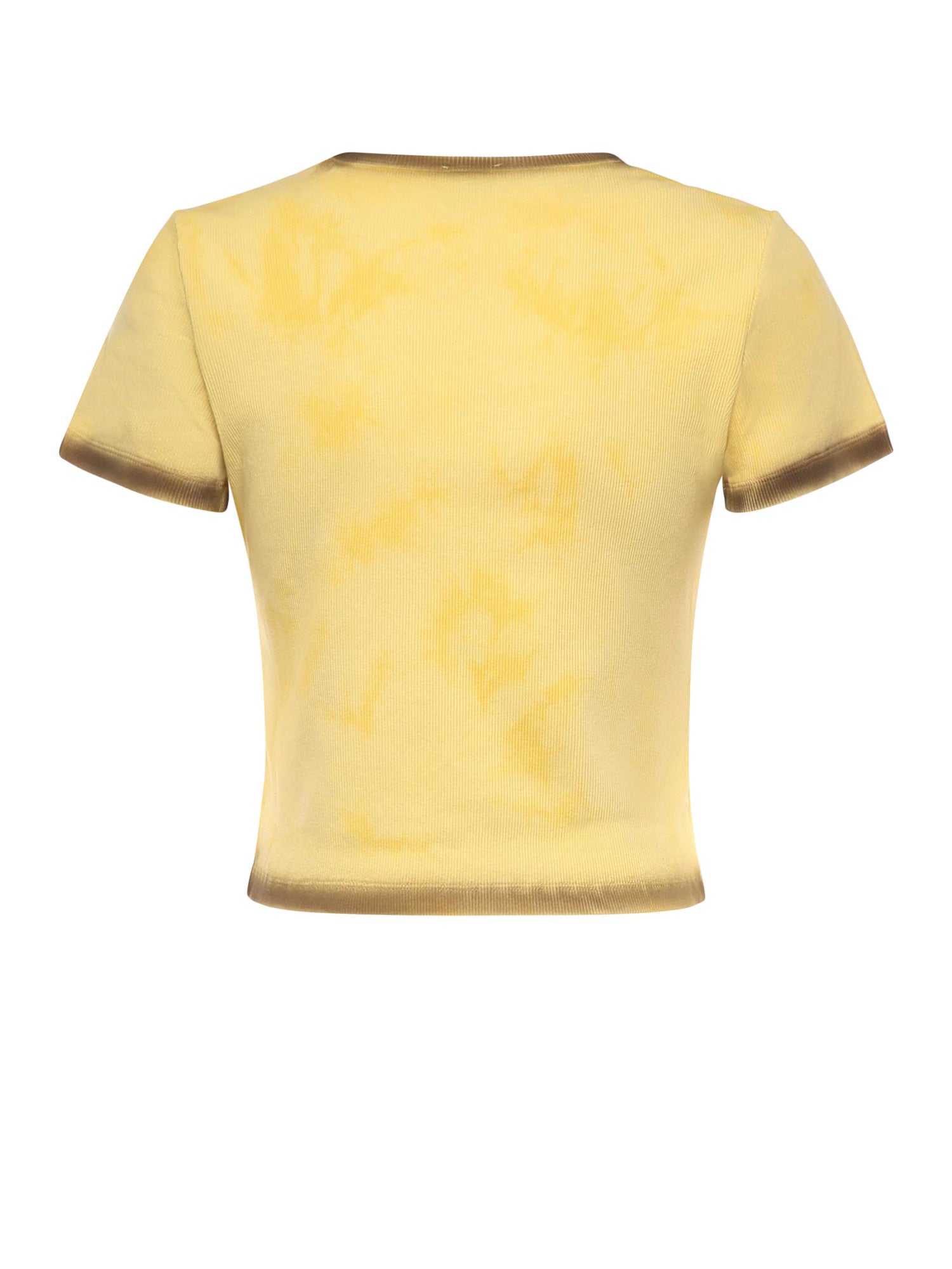 T-shirt cropped a coste con logo 107311 A3H5H47 PINKO 