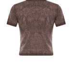 T-shirt cropped a coste con logo<BR/> 107311 A3H5L72 PINKO 