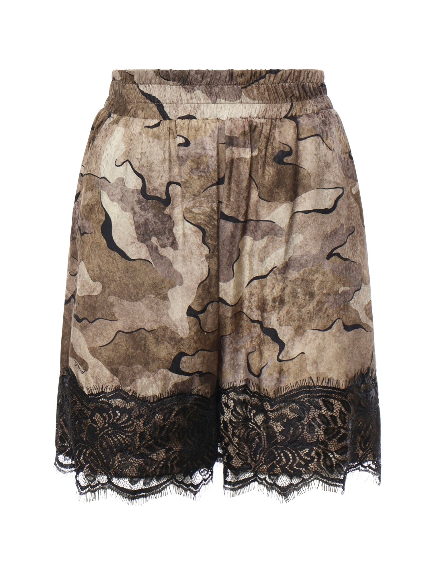 Shorts camouflage con pizzo 107608 A3MYCSZ PINKO 