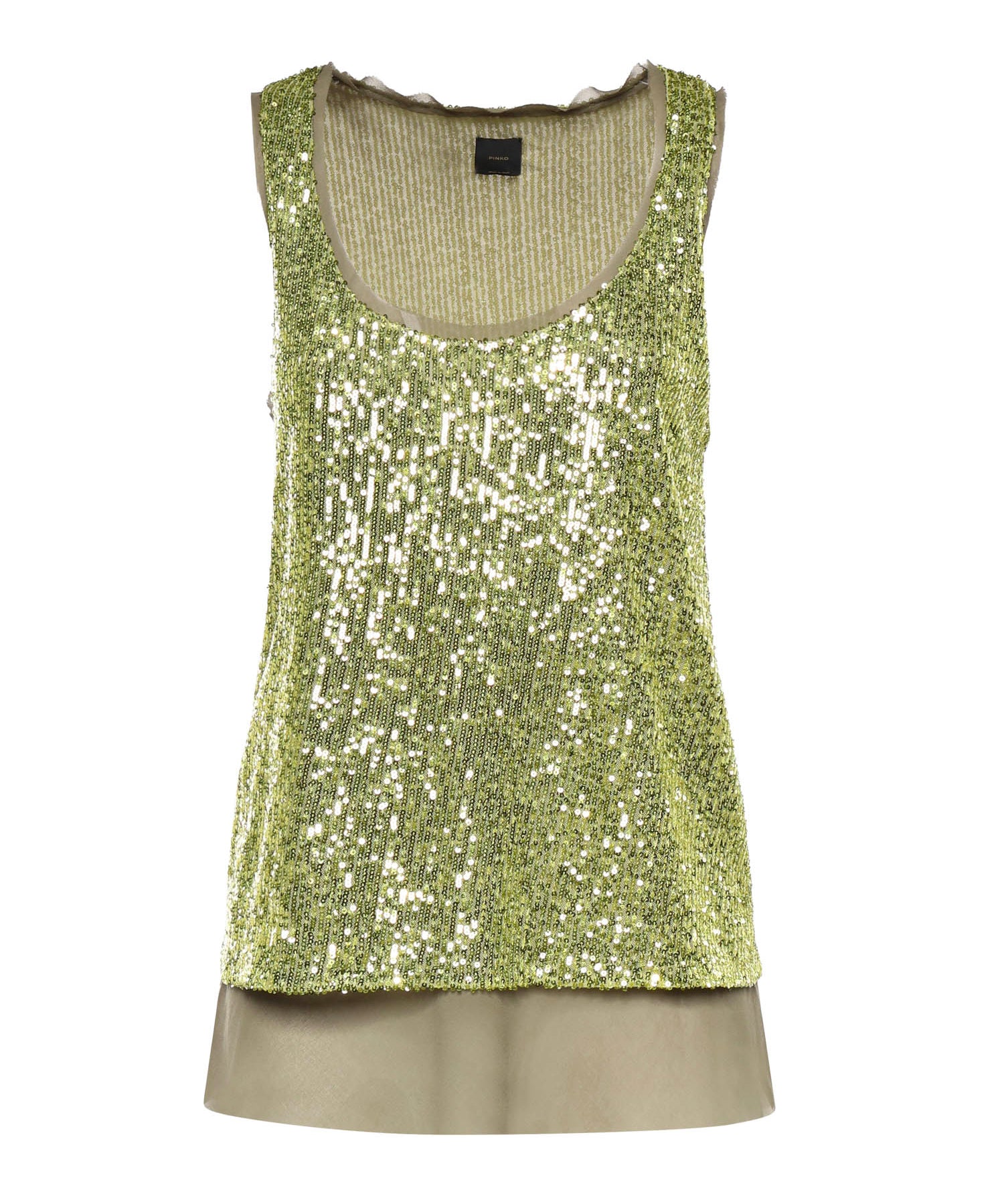 Canotta full paillettes 107743 A3NFS69 PINKO 