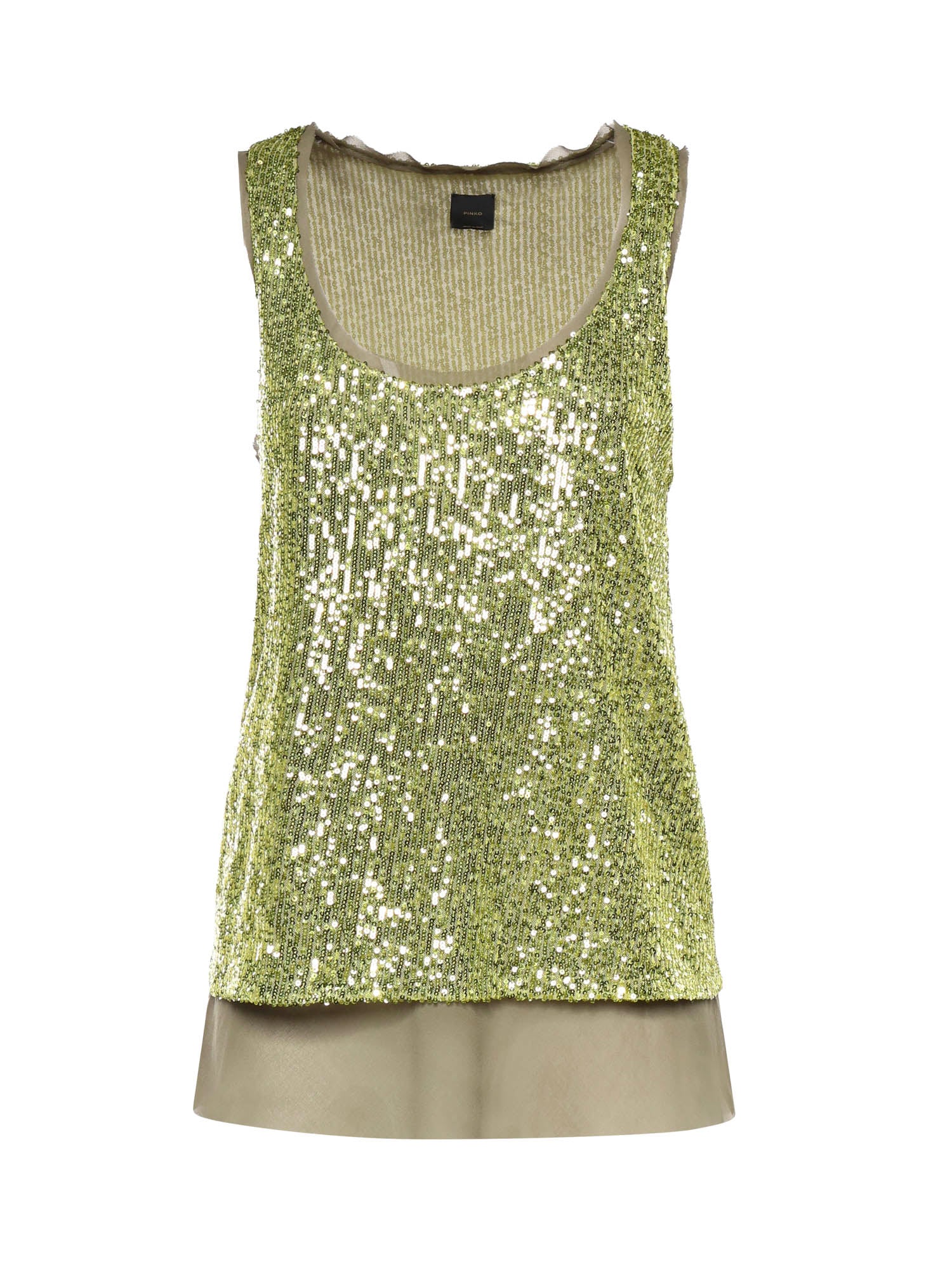 Canotta full paillettes 107743 A3NFS69 PINKO 