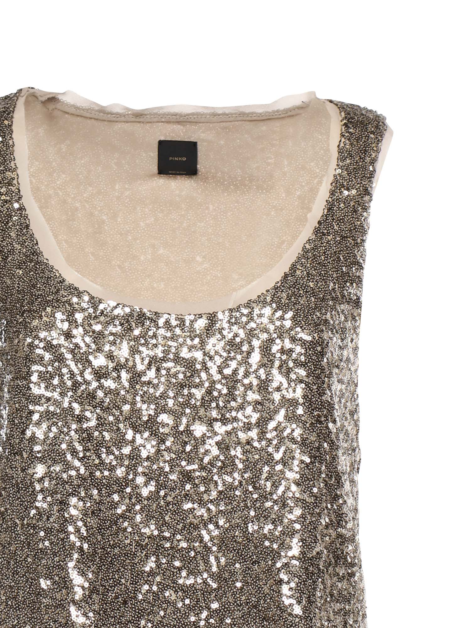 Canotta full paillettes 107743 A3ODH55 PINKO 