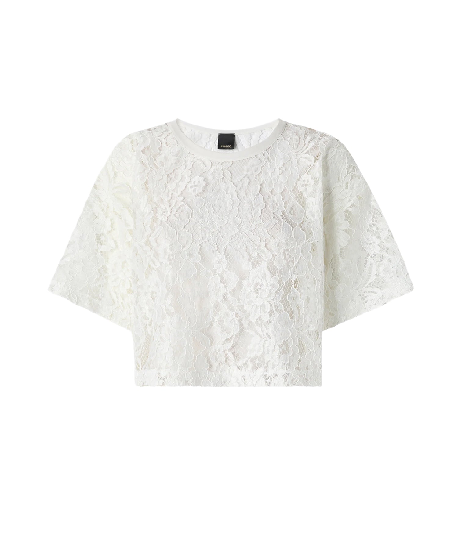 Maglia cropped in pizzo 107934 A3PZZ09 PINKO 