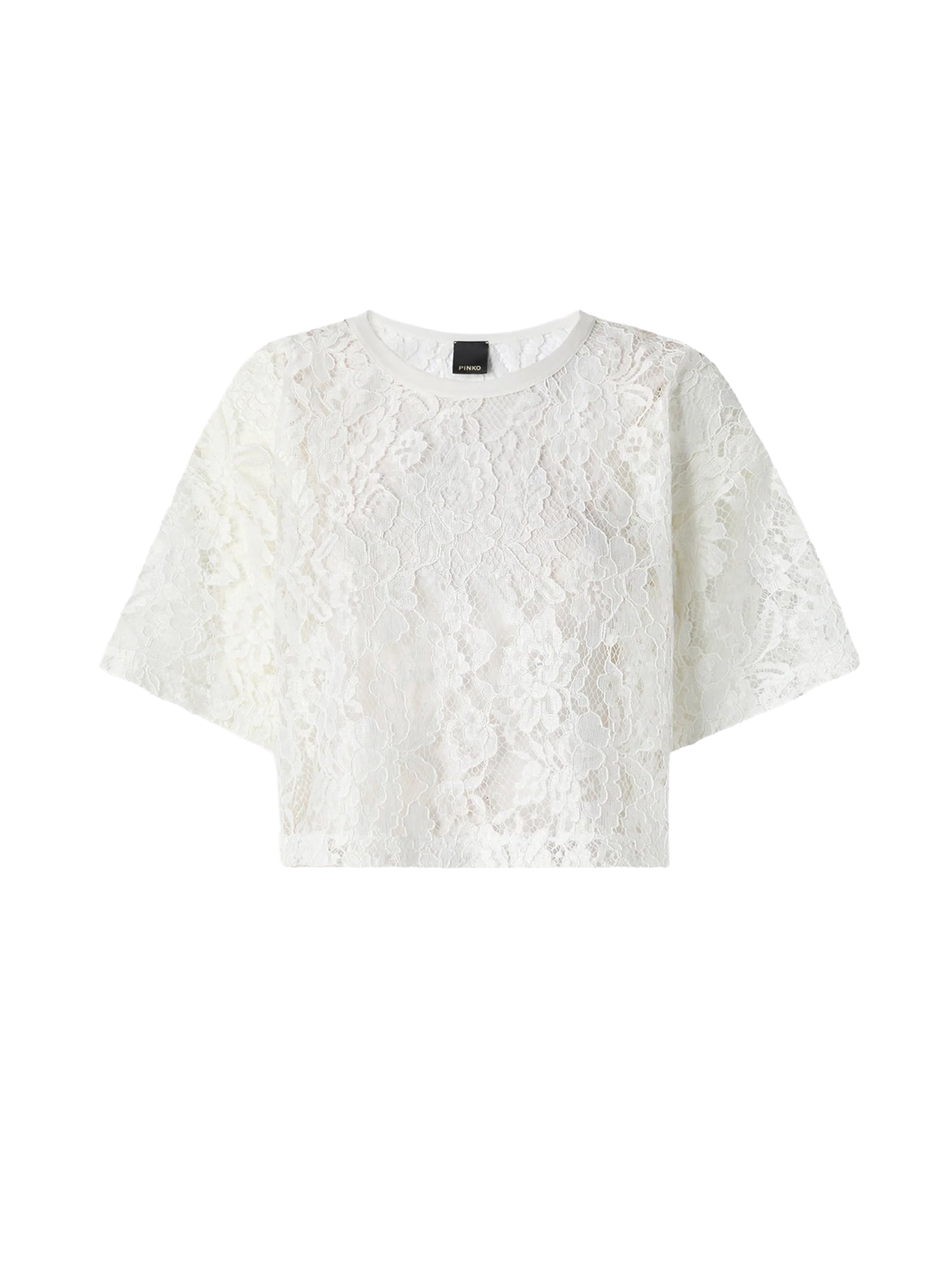 Maglia cropped in pizzo 107934 A3PZZ09 PINKO 