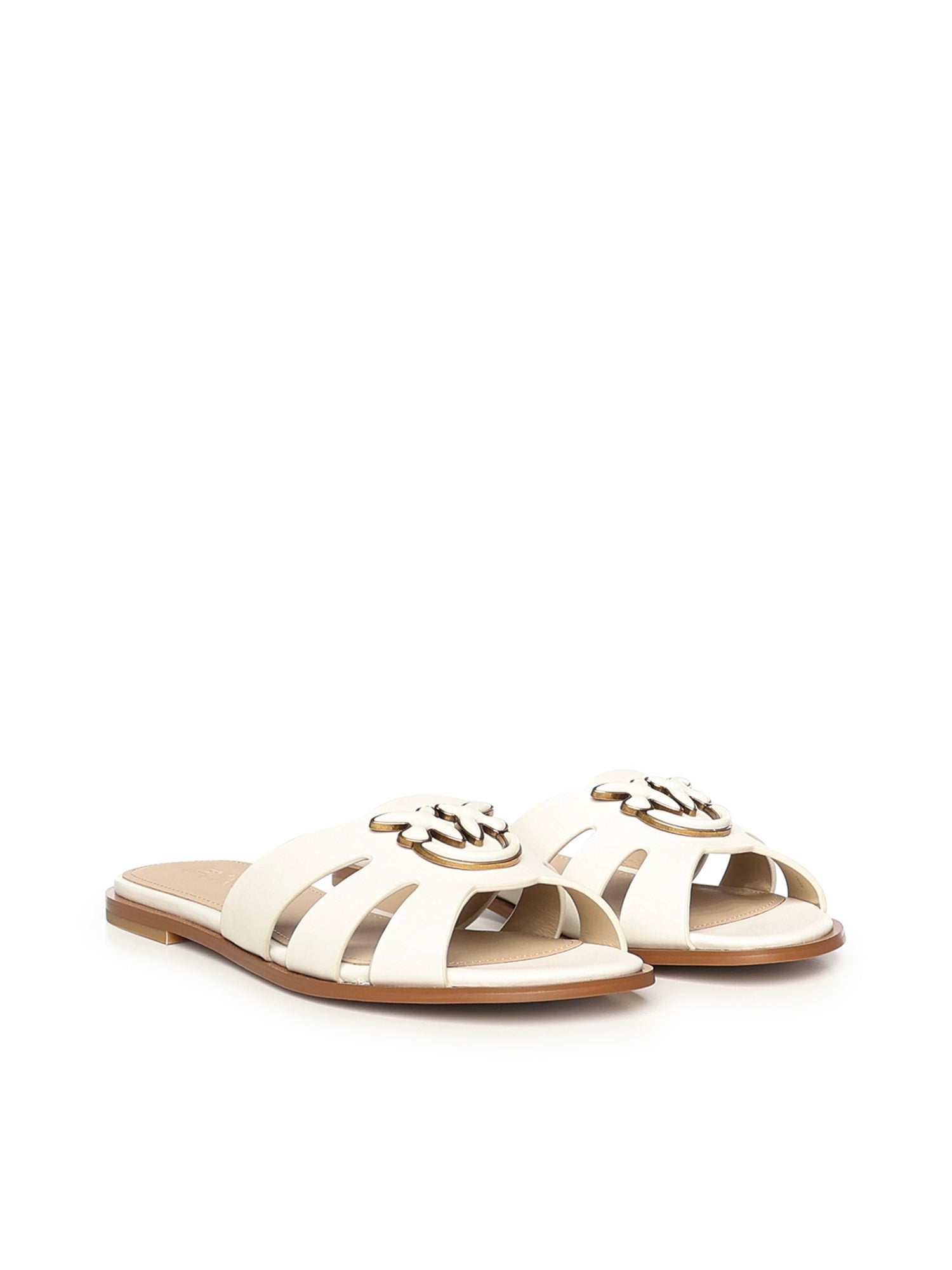 Slipper in pelle con logo SD0463 P001Z12 PINKO 