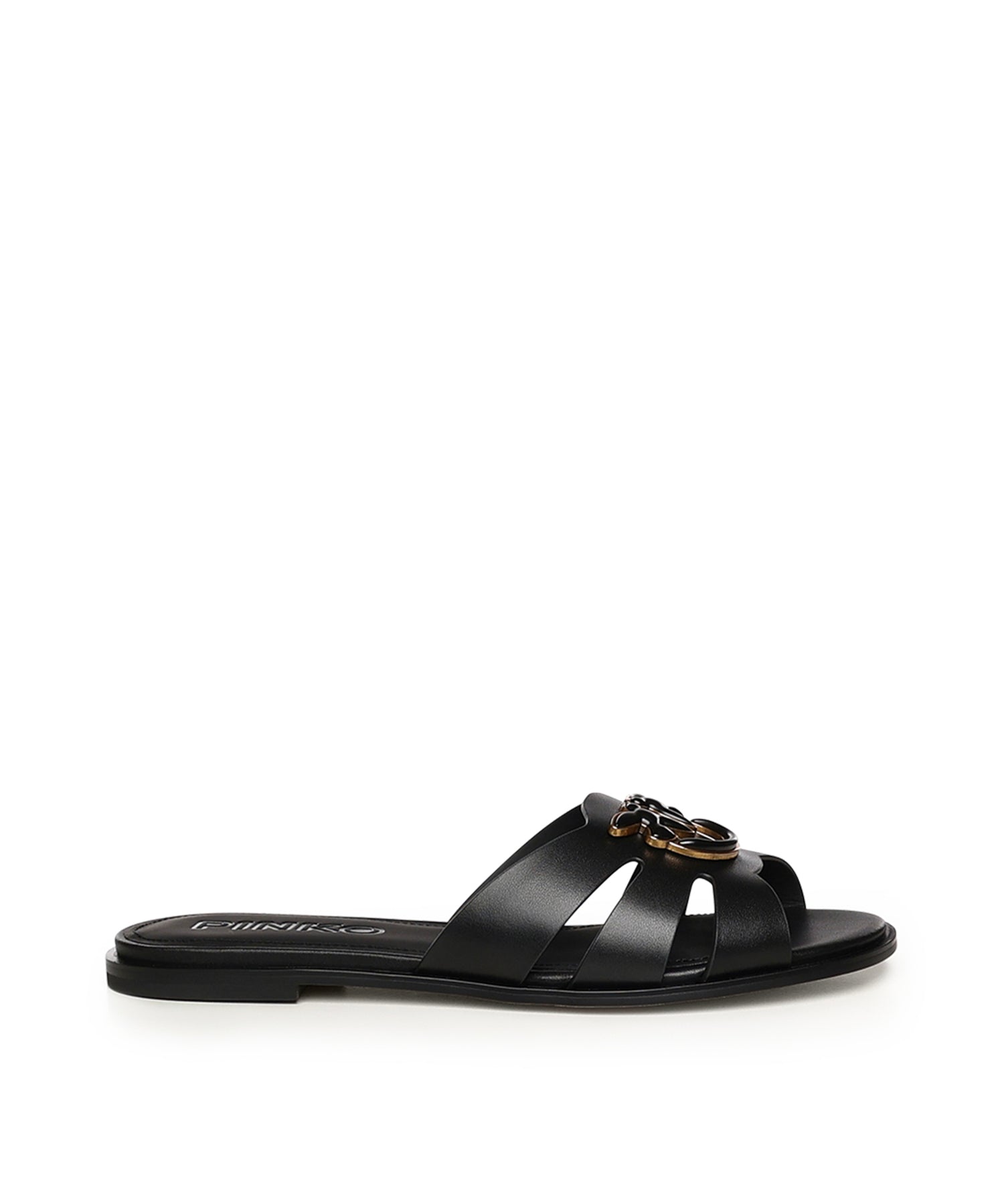 Slipper in pelle con logo SD0463 P001Z99 PINKO 
