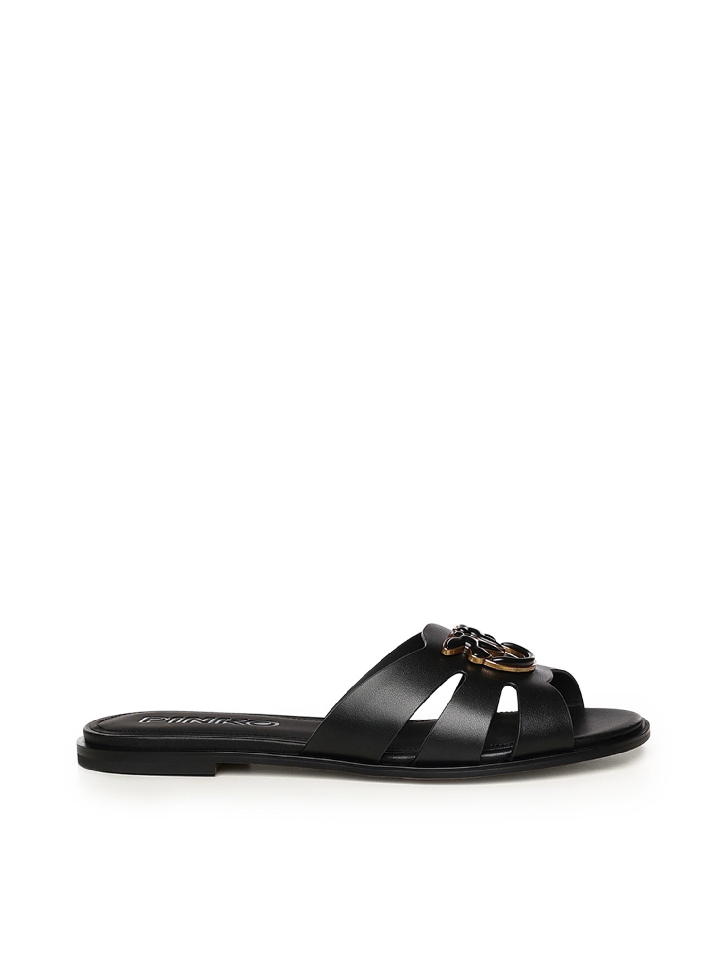 Slipper in pelle con logo SD0463 P001Z99 PINKO 