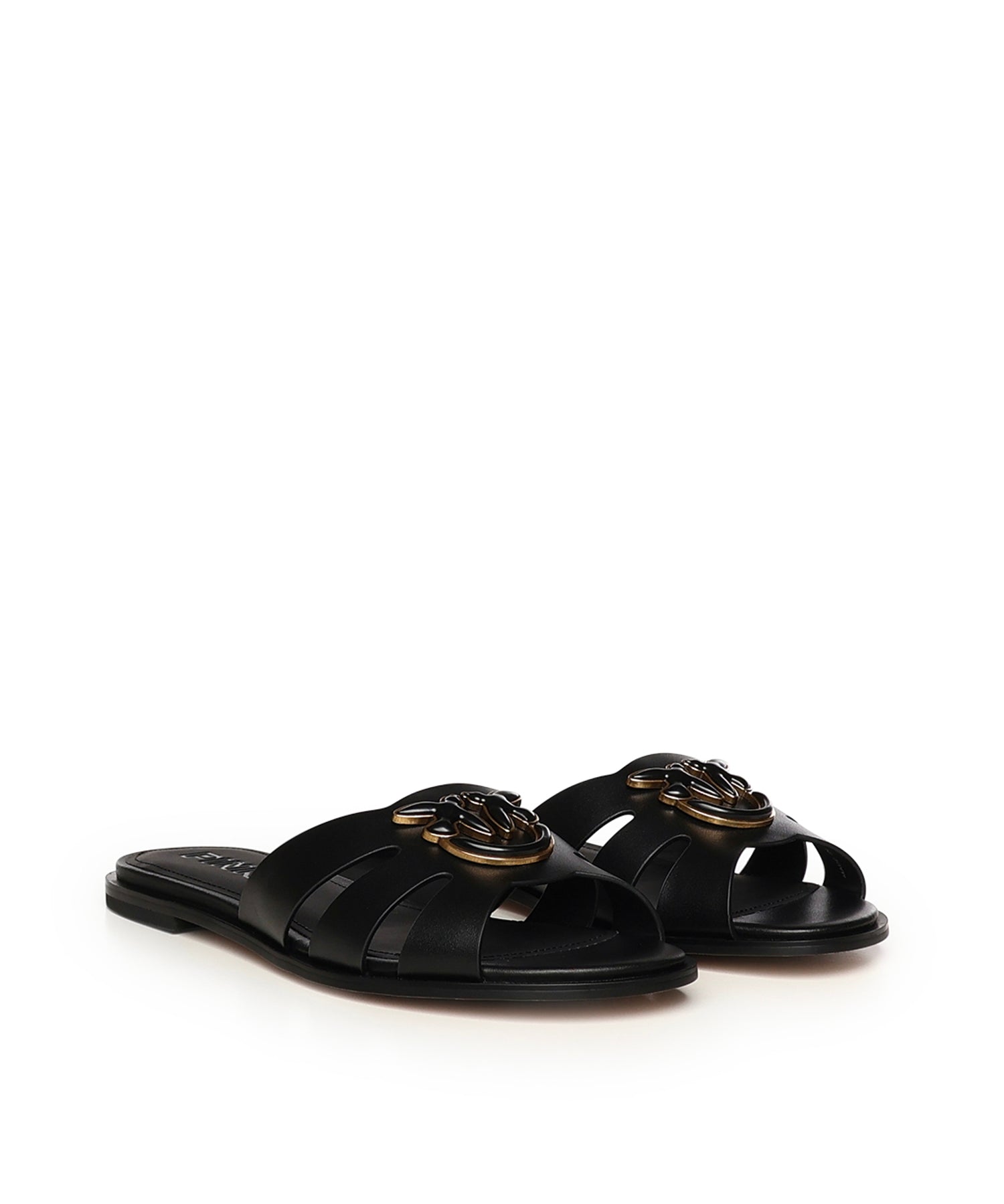 Slipper in pelle con logo SD0463 P001Z99 PINKO 