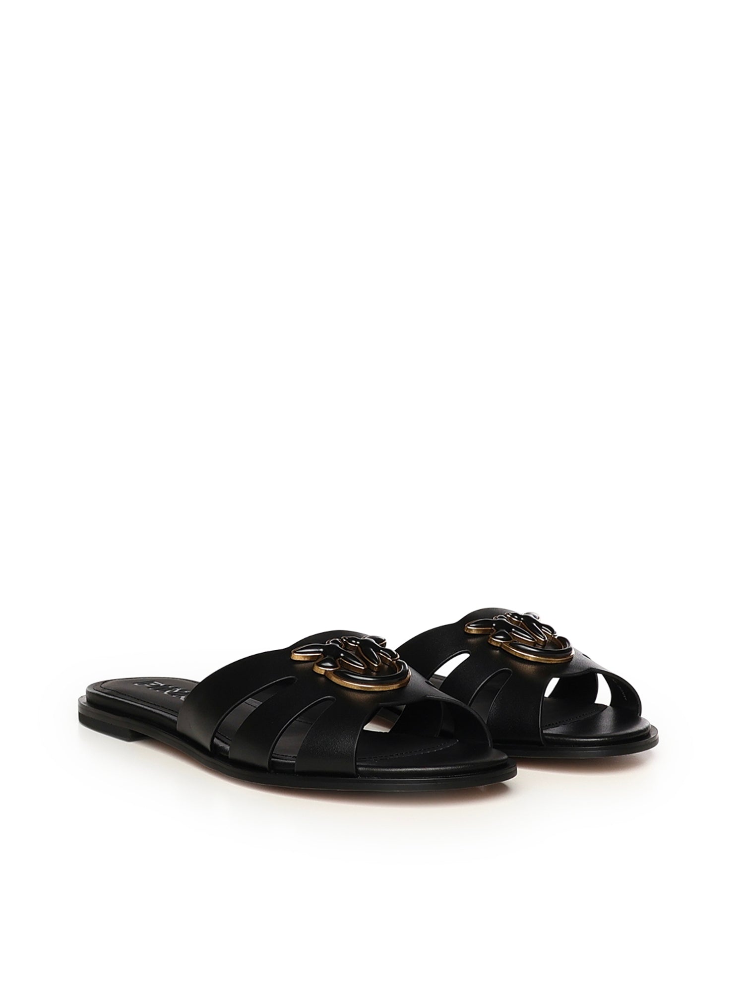 Slipper in pelle con logo SD0463 P001Z99 PINKO 