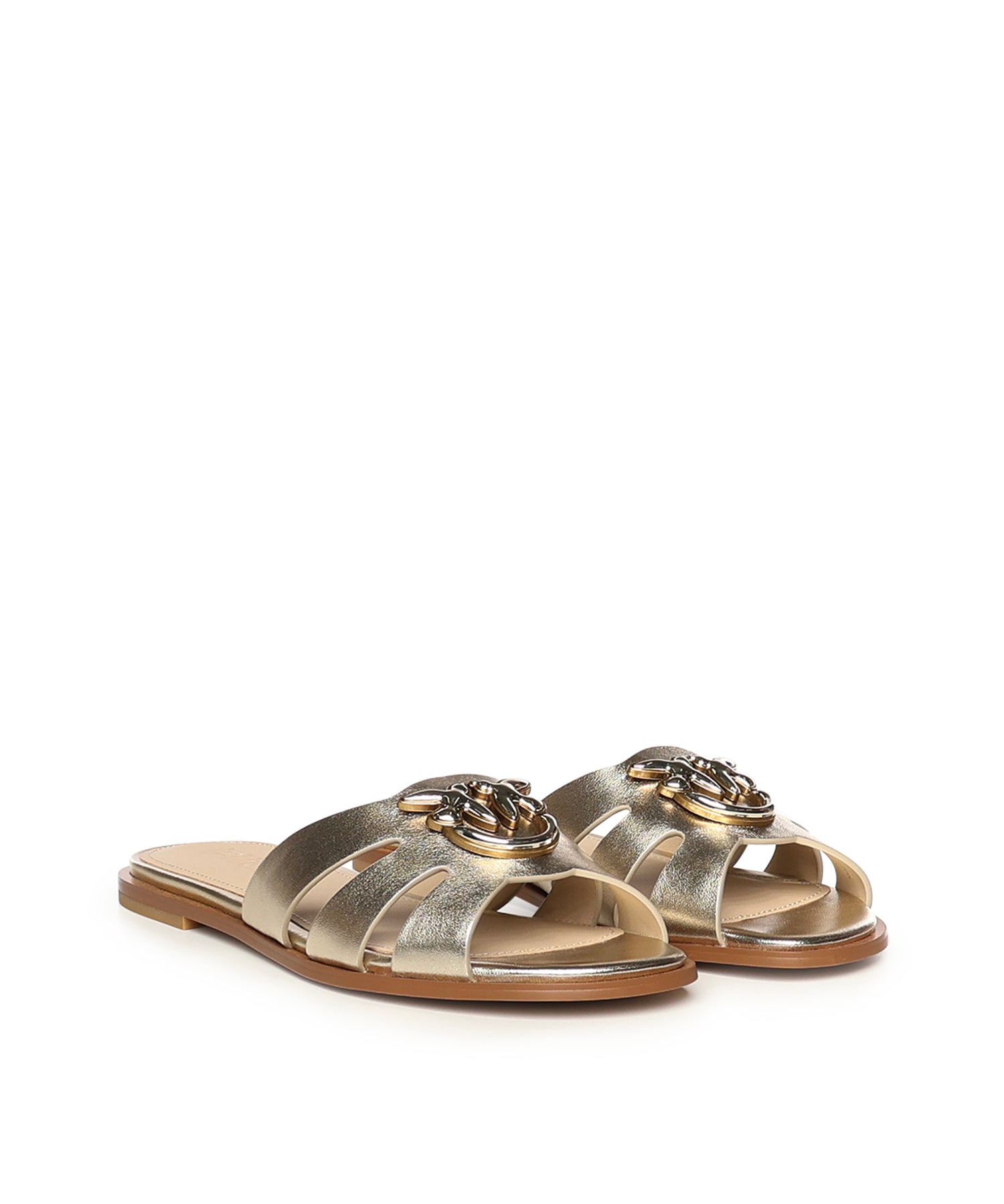 Slipper in pelle con logo SD0463 P049Z22 PINKO 