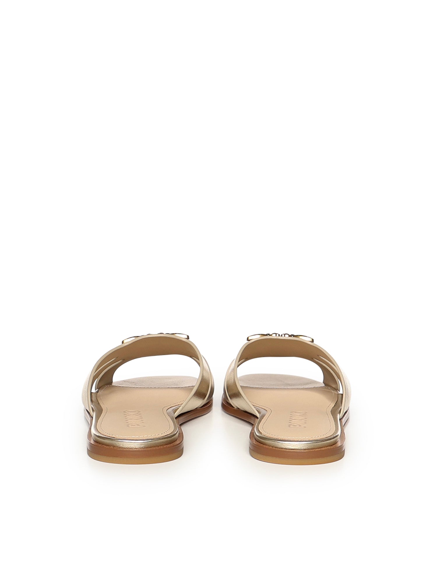 Slipper in pelle con logo SD0463 P049Z22 PINKO 