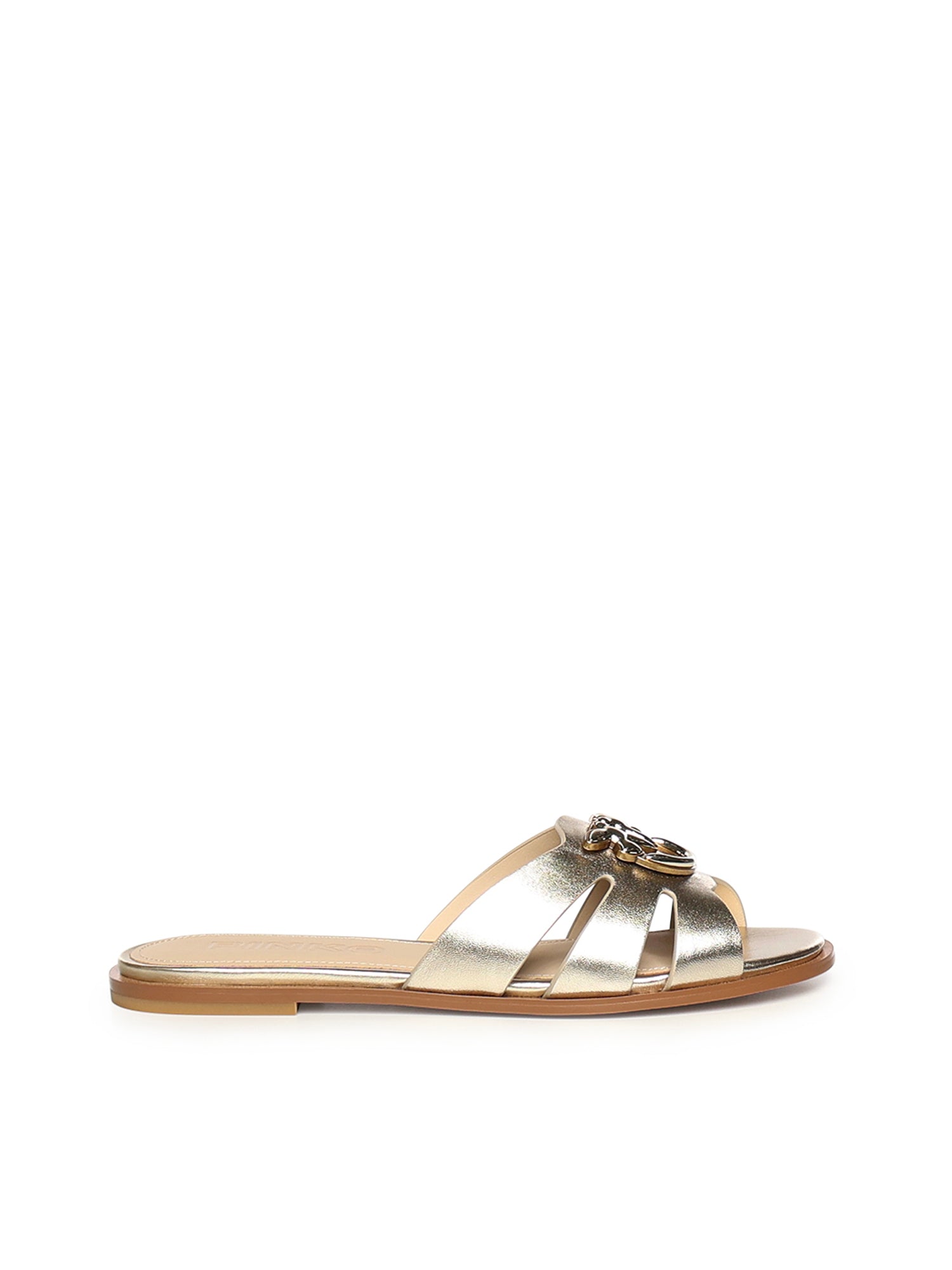 Slipper in pelle con logo SD0463 P049Z22 PINKO 