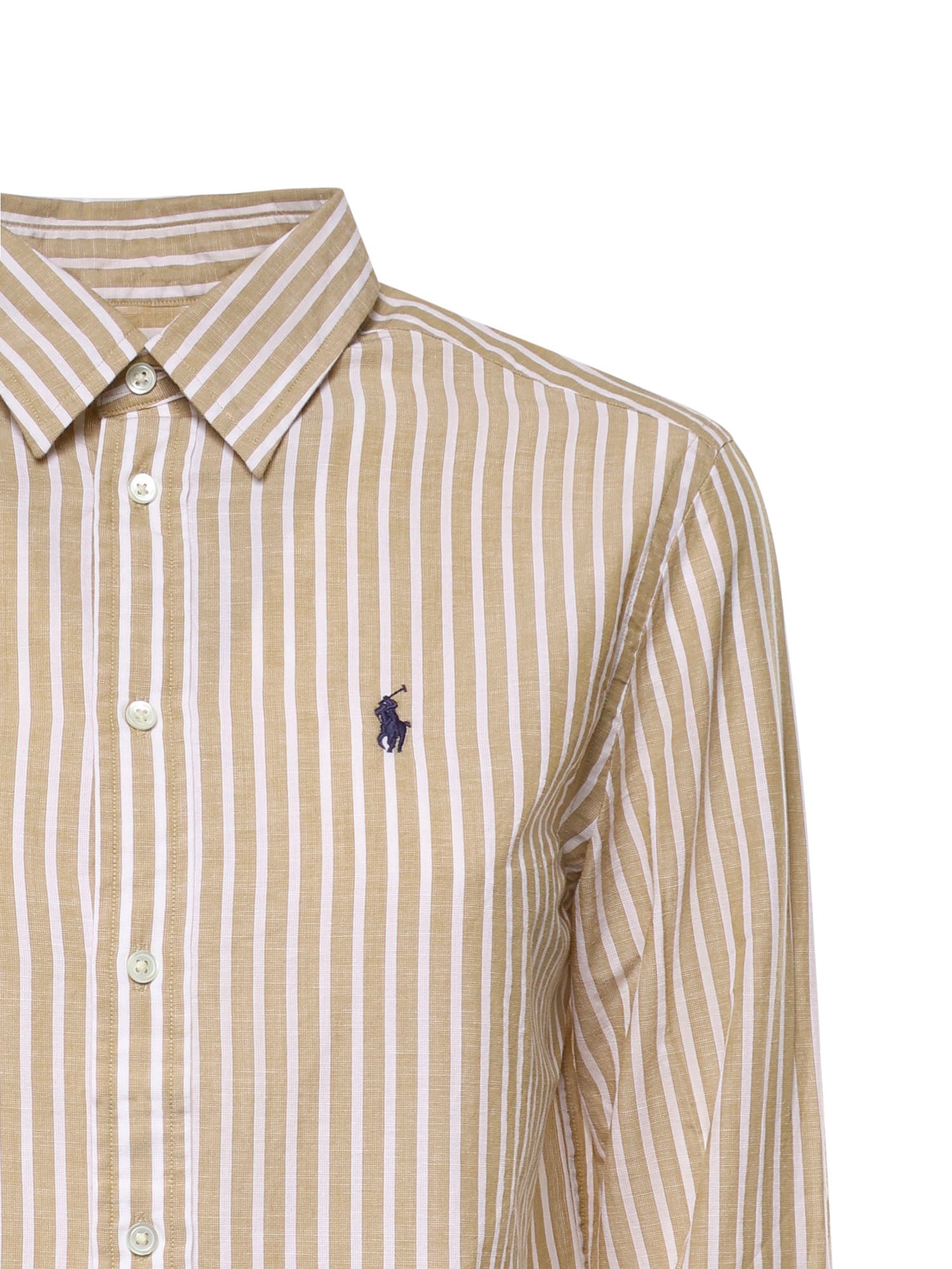 Camicia in cotone e lino con logo 211971514 501 POLO RALPH LAUREN 