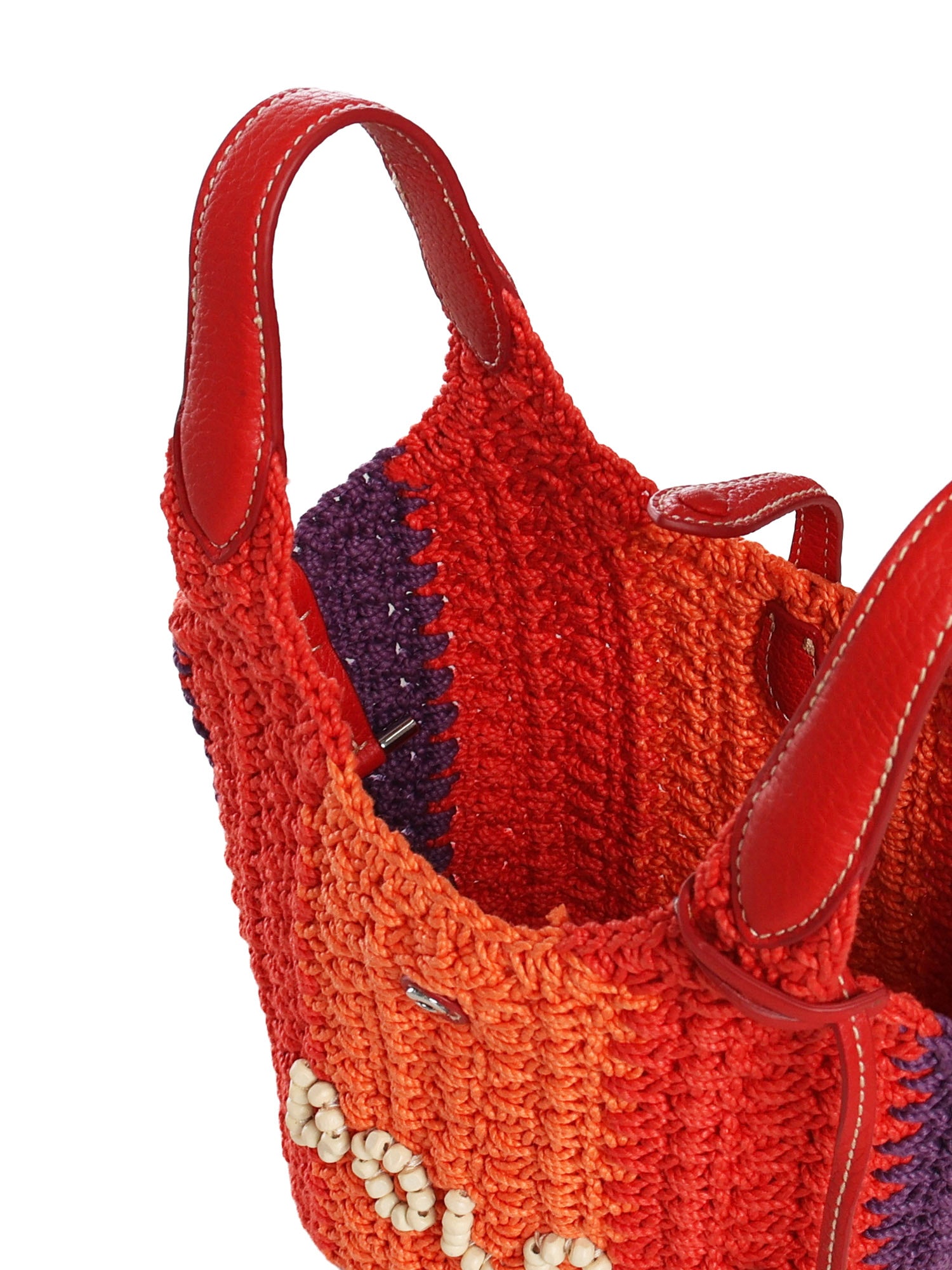 Borsa tote Polo Play piccola all'uncinetto 428P01444 001 POLO RALPH LAUREN 