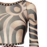 Top cropped stampa Marmo 6HJM32 6H769007 PUCCI 
