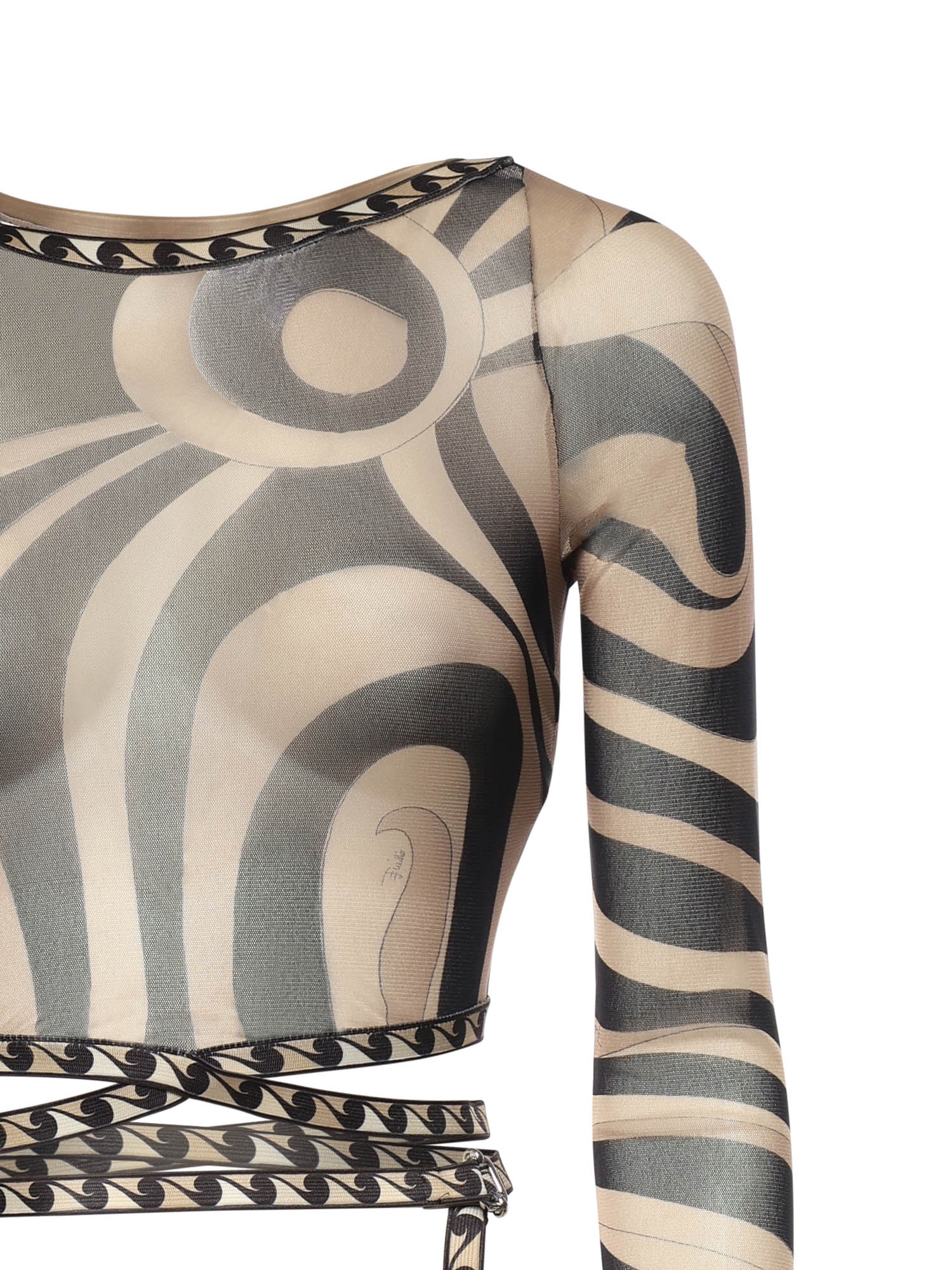 Top cropped stampa Marmo 6HJM32 6H769007 PUCCI 