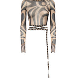 Top cropped stampa Marmo 6HJM32 6H769007 PUCCI 