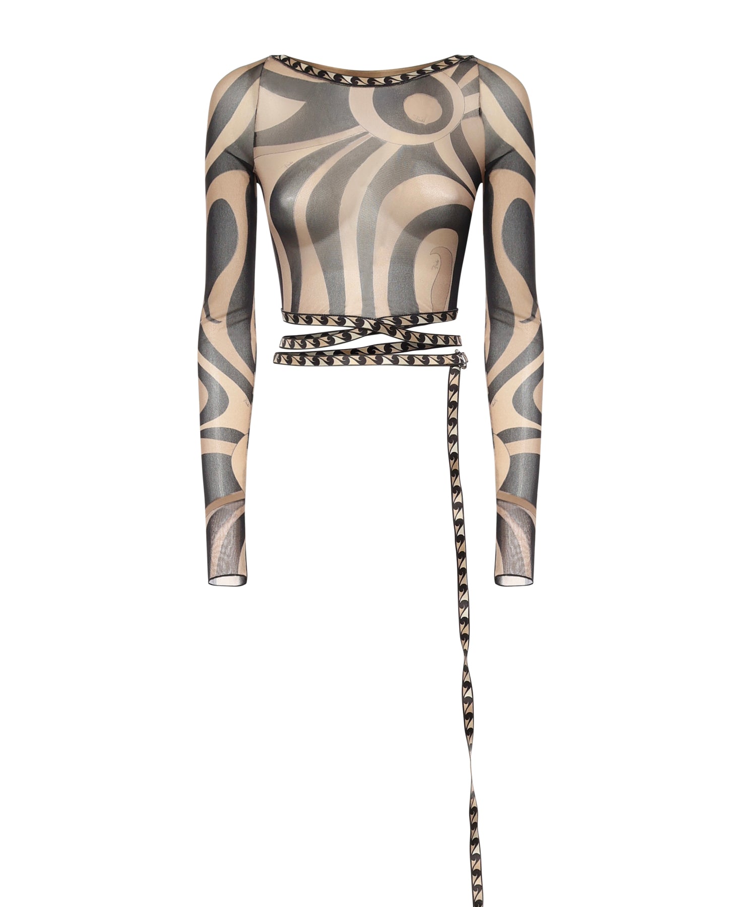 Top cropped stampa Marmo 6HJM32 6H769007 PUCCI 