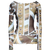Top in tulle stampa Vivara 6HJM47 6H849016 PUCCI 