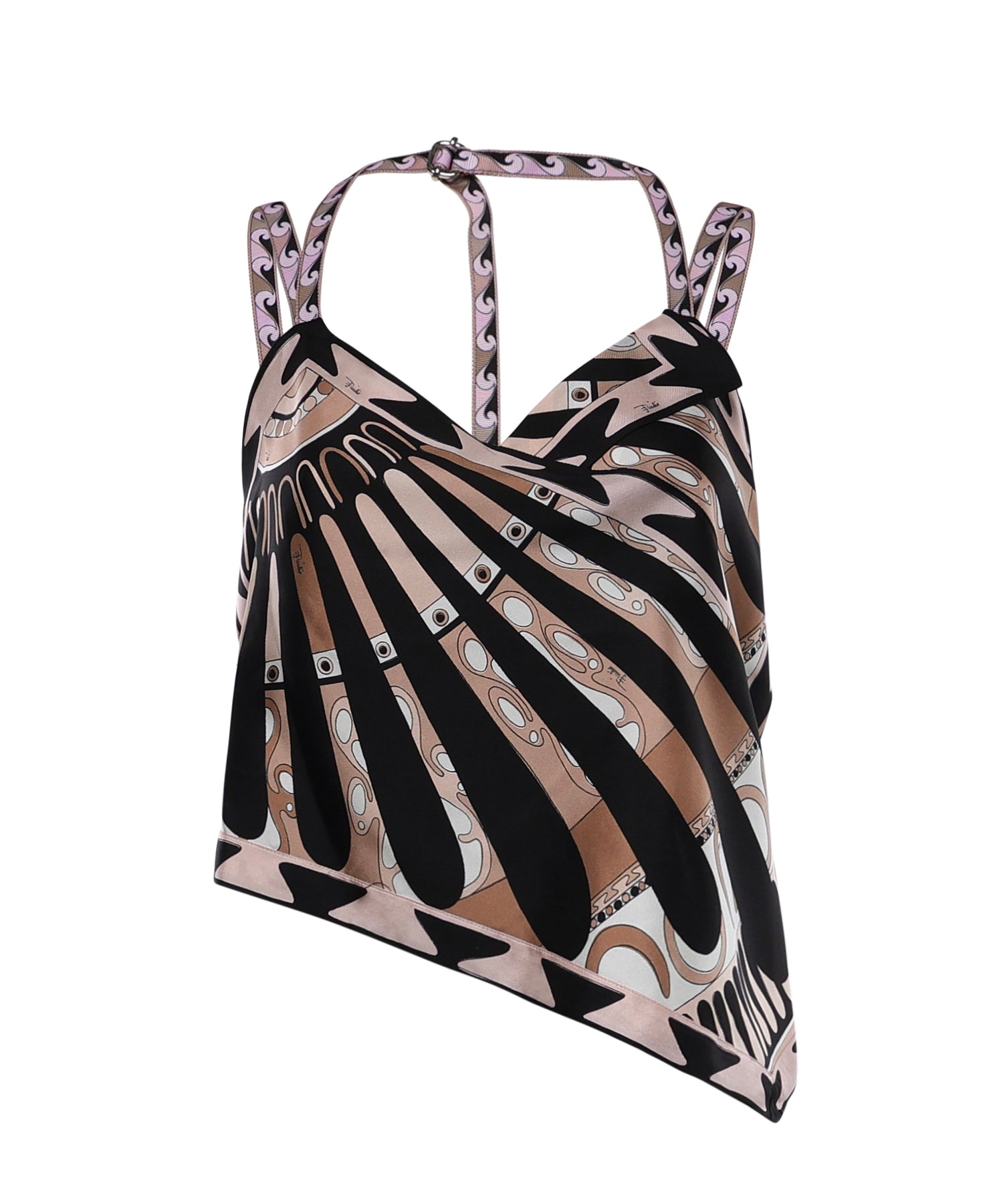 Top foulard in seta con stampa Soleil 6HRM47 6H854063 PUCCI 