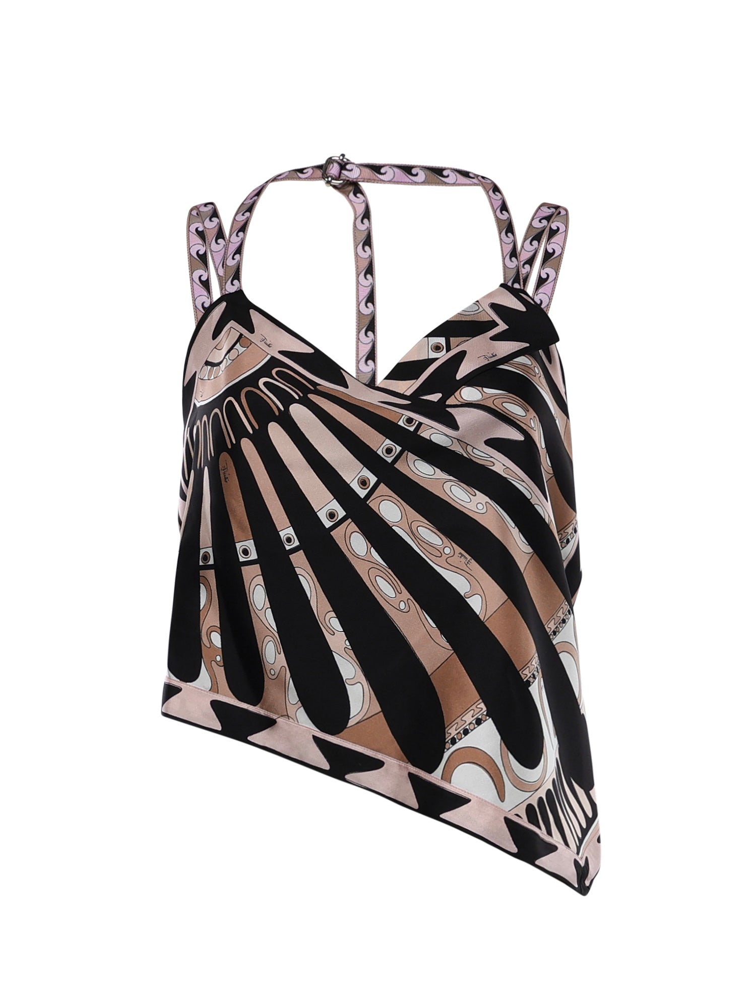 Top foulard in seta con stampa Soleil 6HRM47 6H854063 PUCCI 