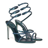 Sandali Cleo in raso con cristalli C12538 105R001Y355 RENÉ CAOVILLA 